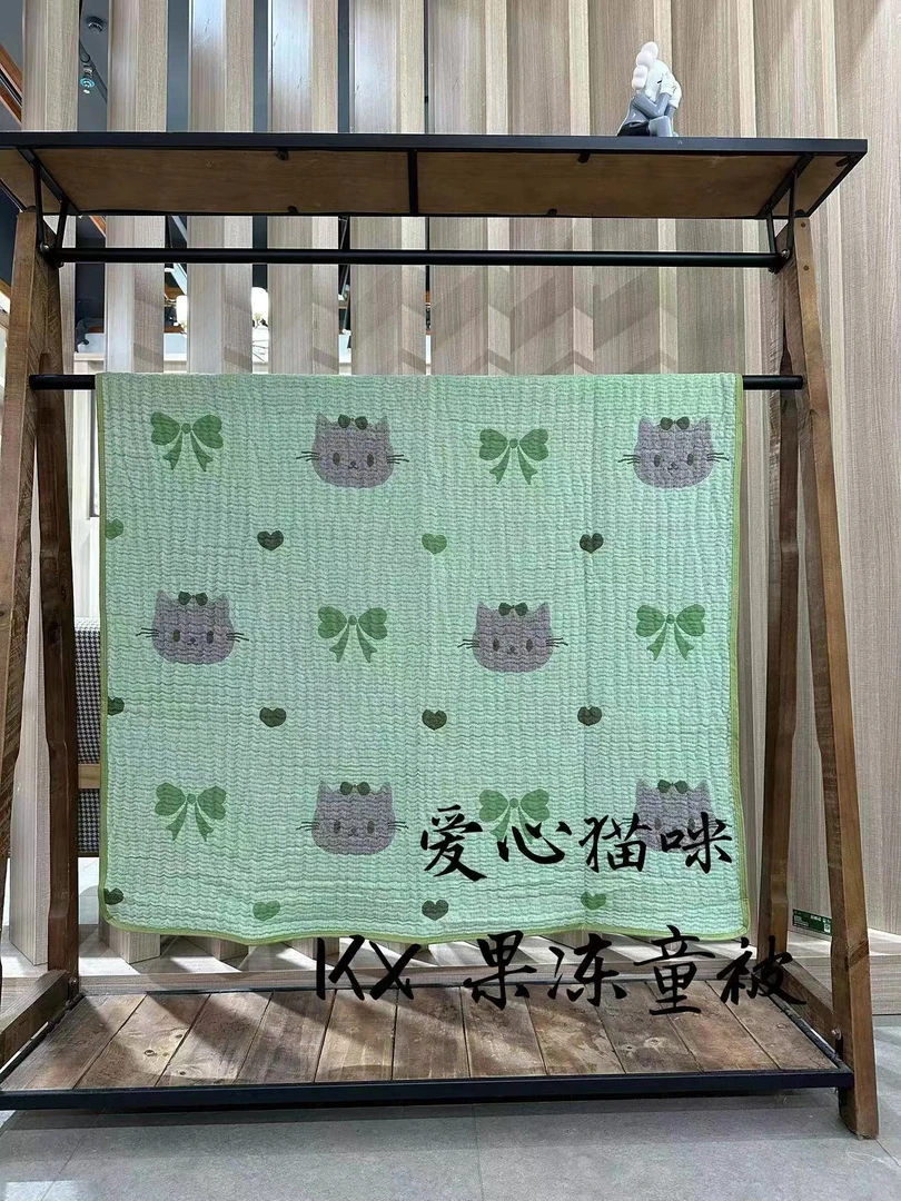 （爱心猫咪）莱赛尔天丝果冻凉感毯 透气冰凉丝滑柔软