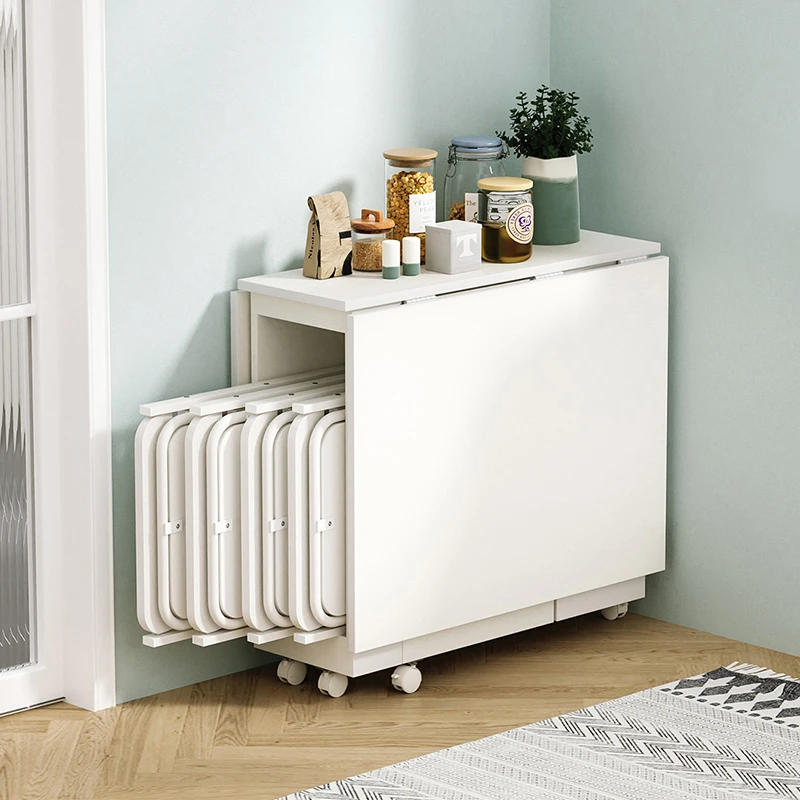 小户型折叠桌家用饭桌长方形可伸缩桌多功能桌子6人8人简易餐桌子