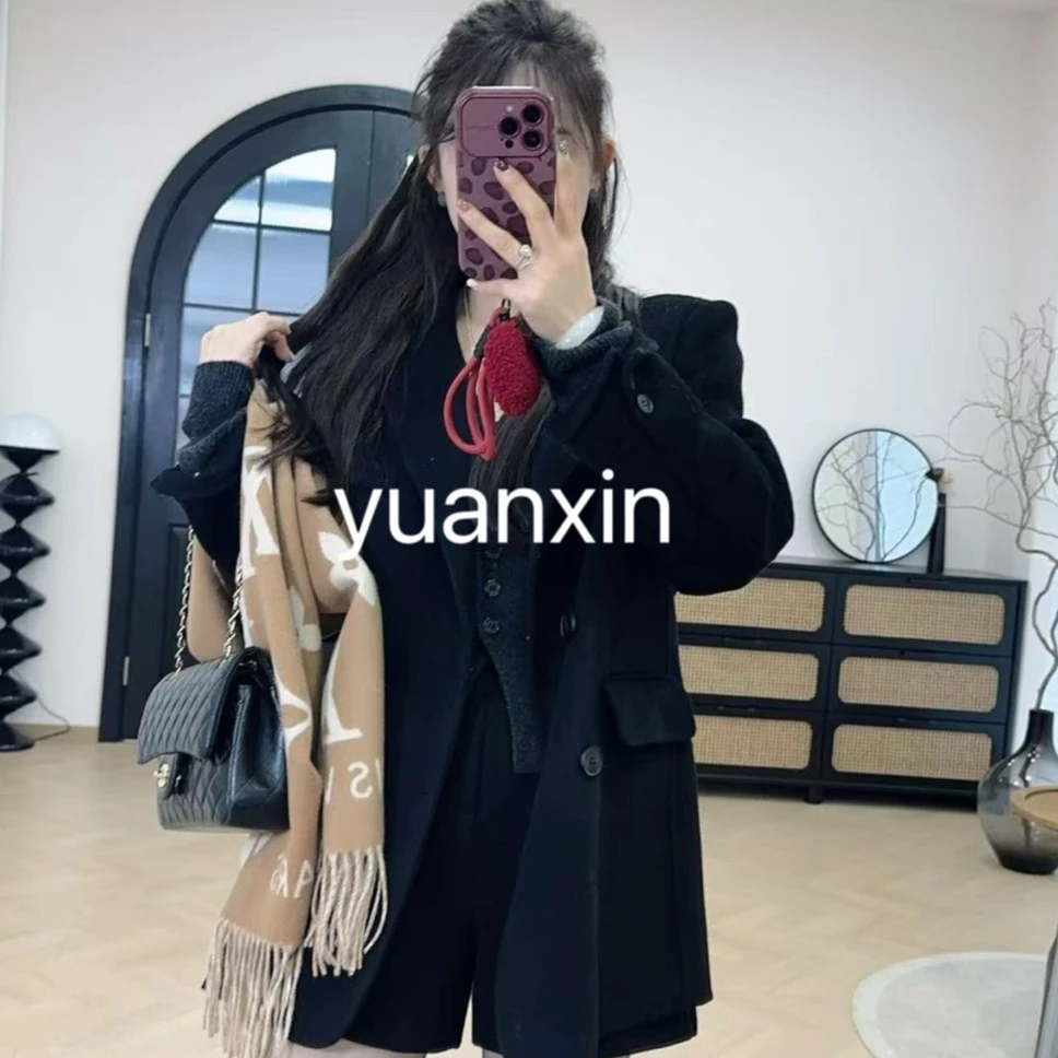 YX五 XZ21018新款西装外套时尚气质百搭黑色