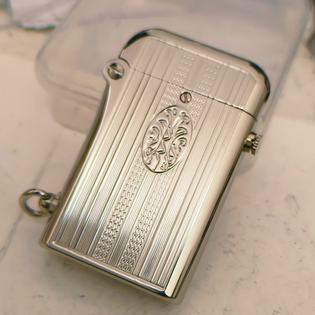 双钩托伦斯银色雕花款煤油打火机时尚个性复古男士送礼