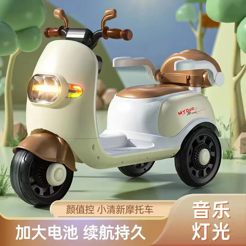 儿童电动车摩托车可坐人三轮车蓝牙遥控早教灯光玩具车儿童电动车
