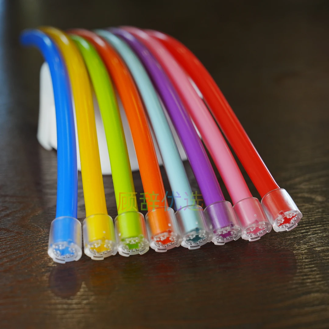 pa特调泡沫壶彩虹透明过滤头吸液管炫彩加软加柔管子