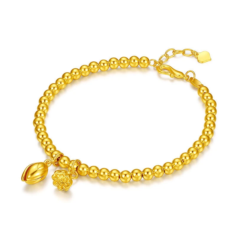 铜合金手链 铜合金百搭弹力手链串珠手饰（两世欢好运连连）ins手链