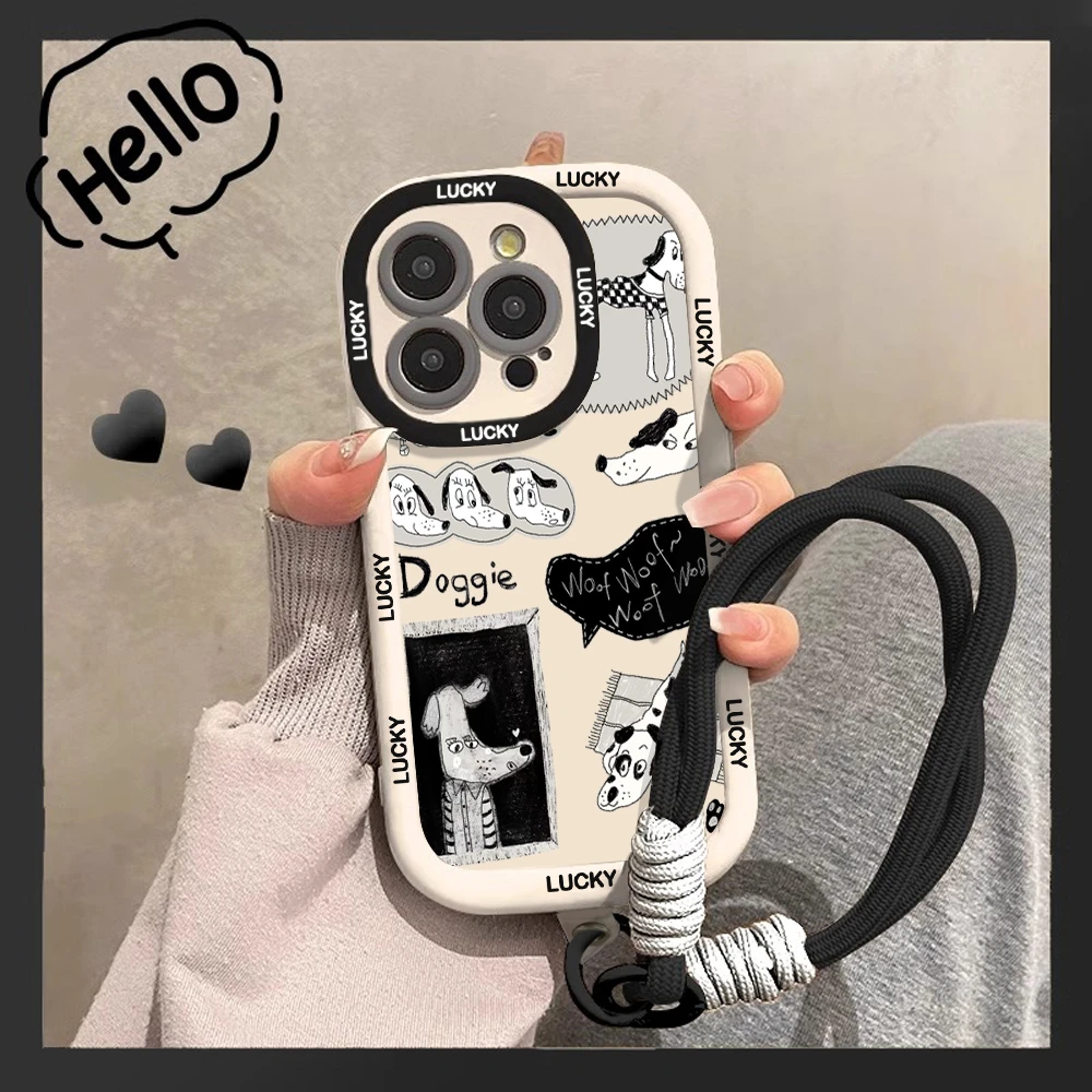 简笔适用苹果iphone小米15/14/13promax防摔vivo华为oppo手机壳女