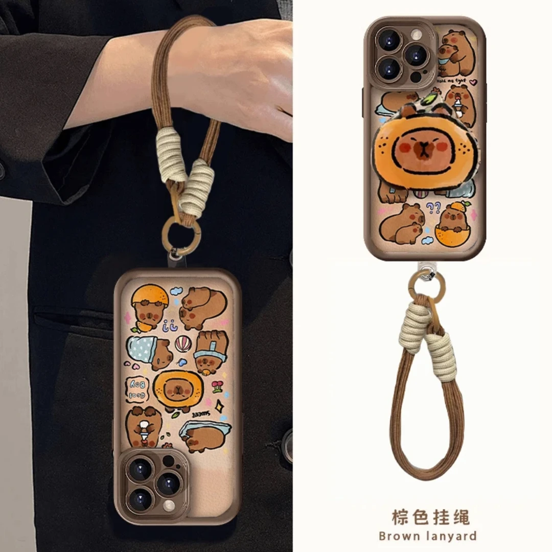 可爱水豚适用苹果iphone16/15/14promax小米15vivo华为oppo手机壳