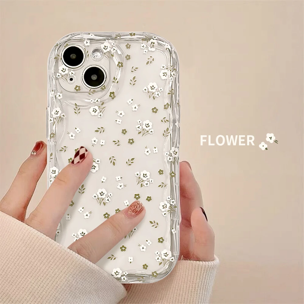 适用苹果/华为/OPPO/VIVO/小米F 简约小清新满屏碎花透明手机壳女