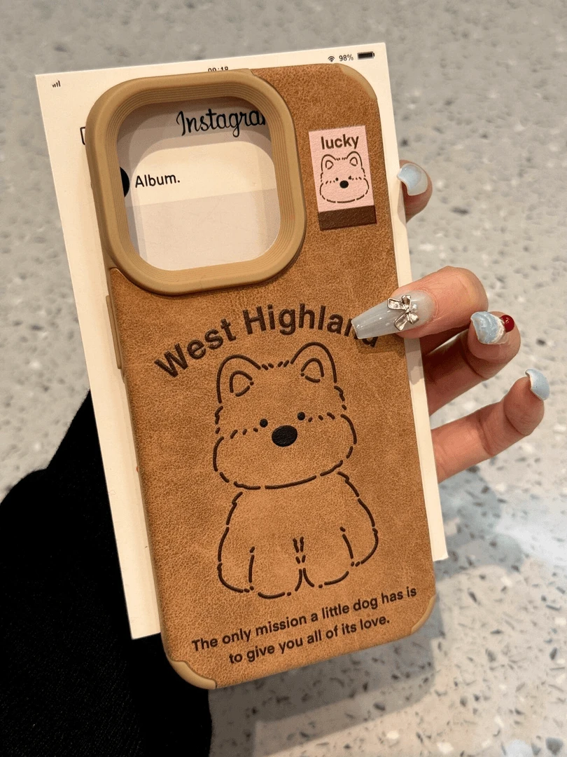 翻毛皮西高地小狗适用iPhone16/15ProMax苹果手机壳13/12可爱软胶