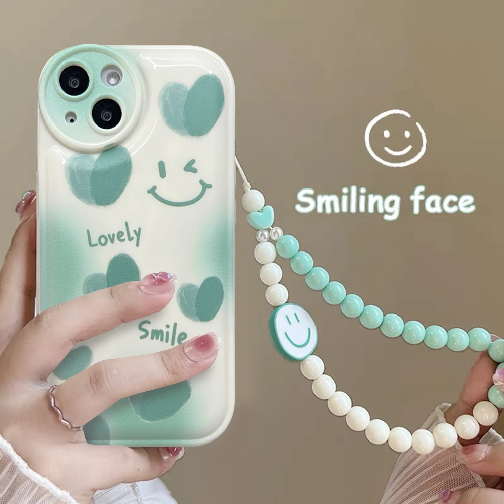 适用苹果/华为/OPPO/VIVO/小米F 清新笑脸全包加厚防摔手机壳套女
