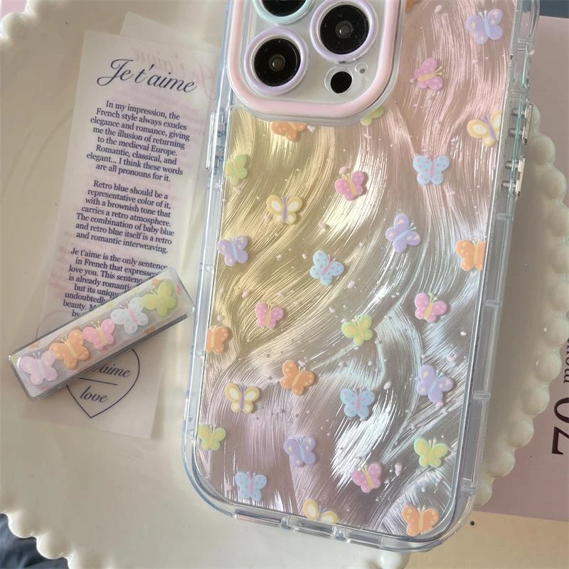 蝴蝶适用苹果iphone小米15/14/13promax防摔vivo华为oppo手机壳女