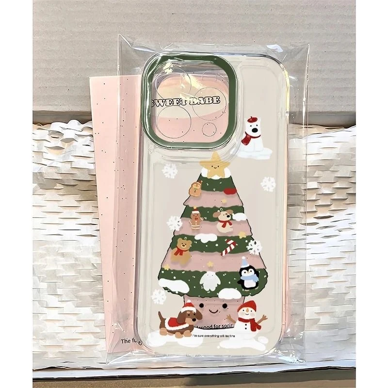 动物圣诞树适用华为mate60苹果oppo小米15/14pro防摔/vivo手机壳