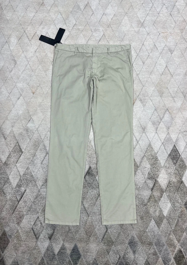 全新未使用 ErmenegildoZegna 130220 杰尼亚男士卡其色休闲裤