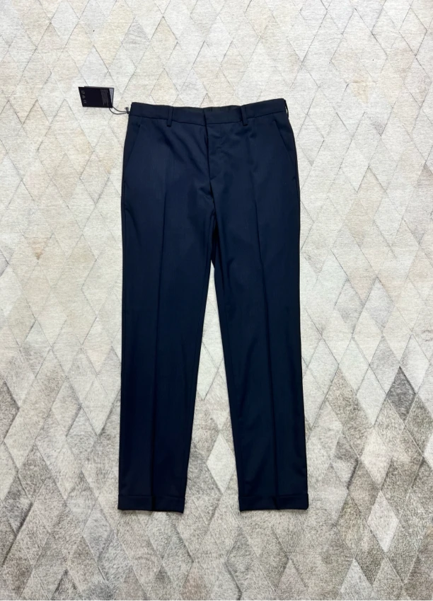 全新未使用 Prada/普拉达 124167 春夏款羊毛卷边西裤 经典百搭