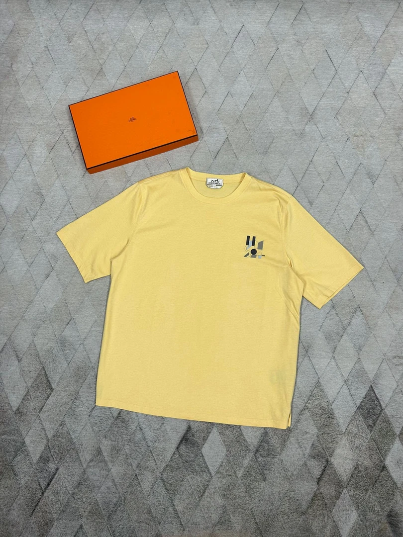 全新未使用 Hermes/爱马仕 130039 爱马仕皮革骏马短袖T恤