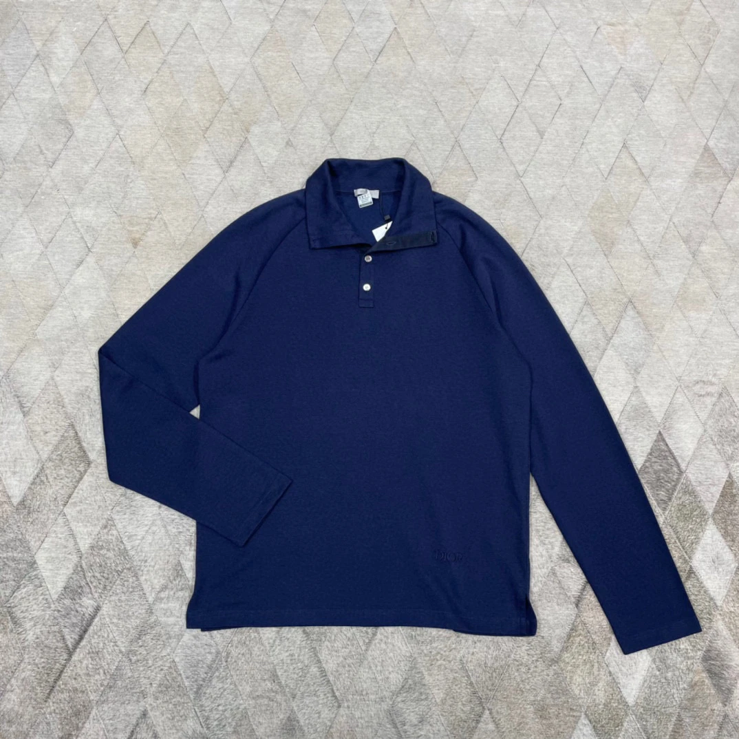 全新未使用 DIOR/迪奥 128676 迪奥长袖骑士Polo衫