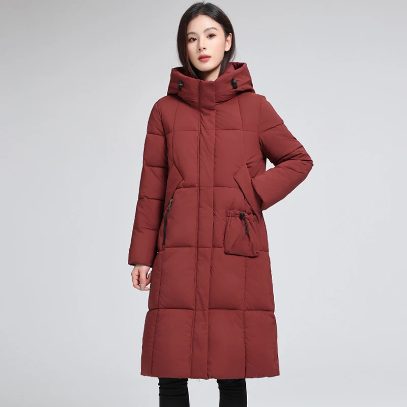 保暖棉服女冬季新款棉衣长款上衣外套连帽宽松加绒大码