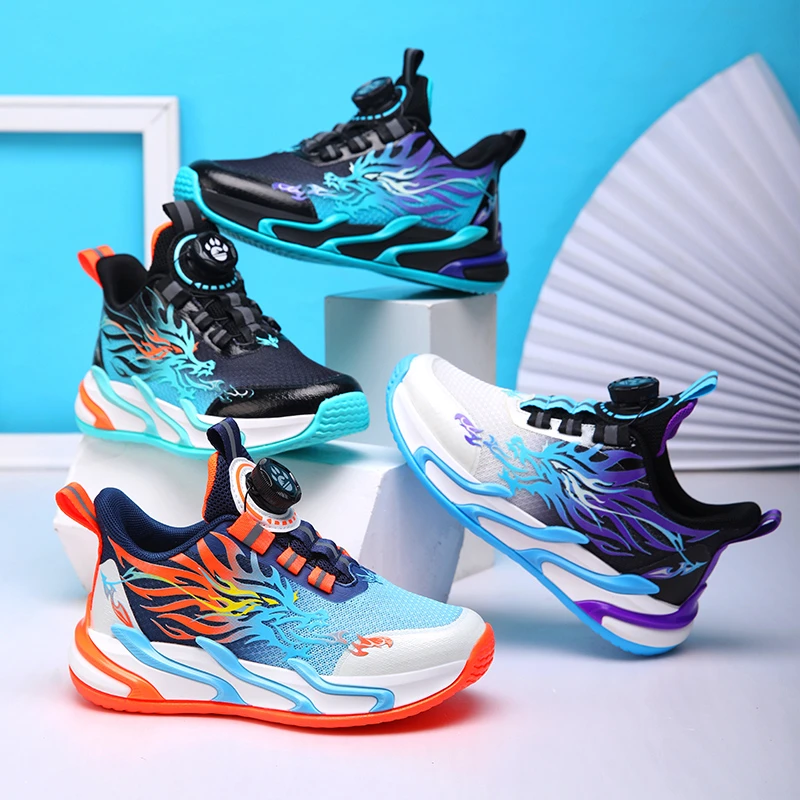 男童新款双网透气防滑实战篮球鞋29-39中大童网面选择扣儿童运动