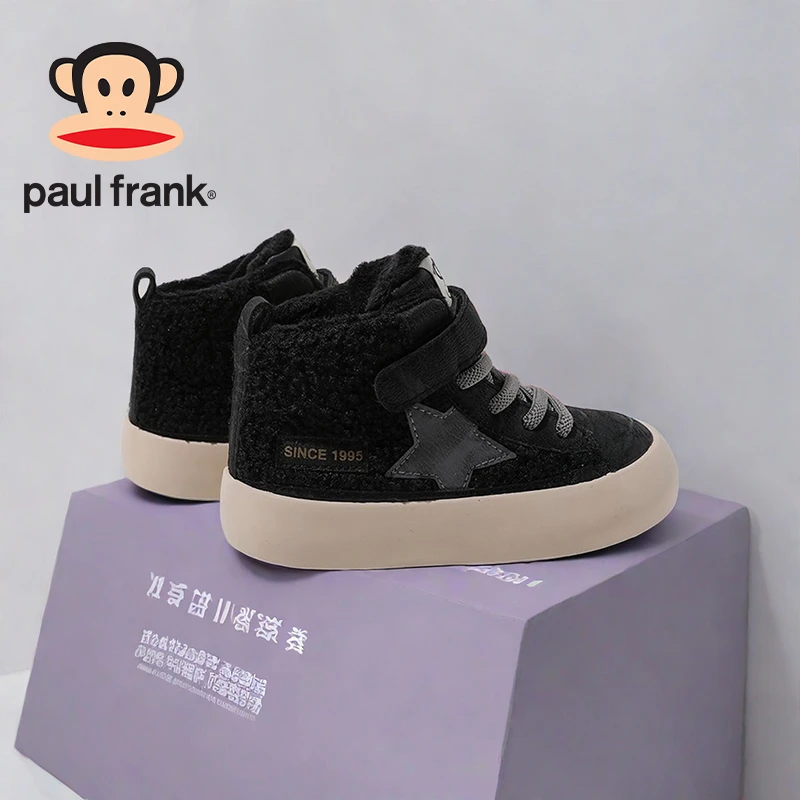 大嘴猴童鞋加绒棉鞋冬季保暖雪地靴女童软底防滑加厚高帮宝宝鞋子