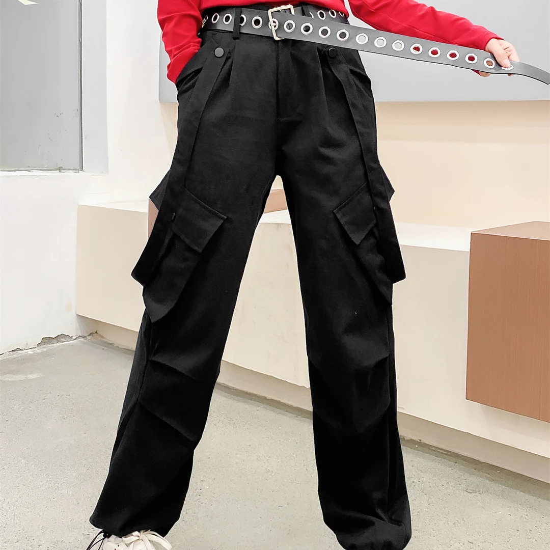 【茜茜专属】2023新款秋冬飘带可拆卸宽松百搭工装裤860