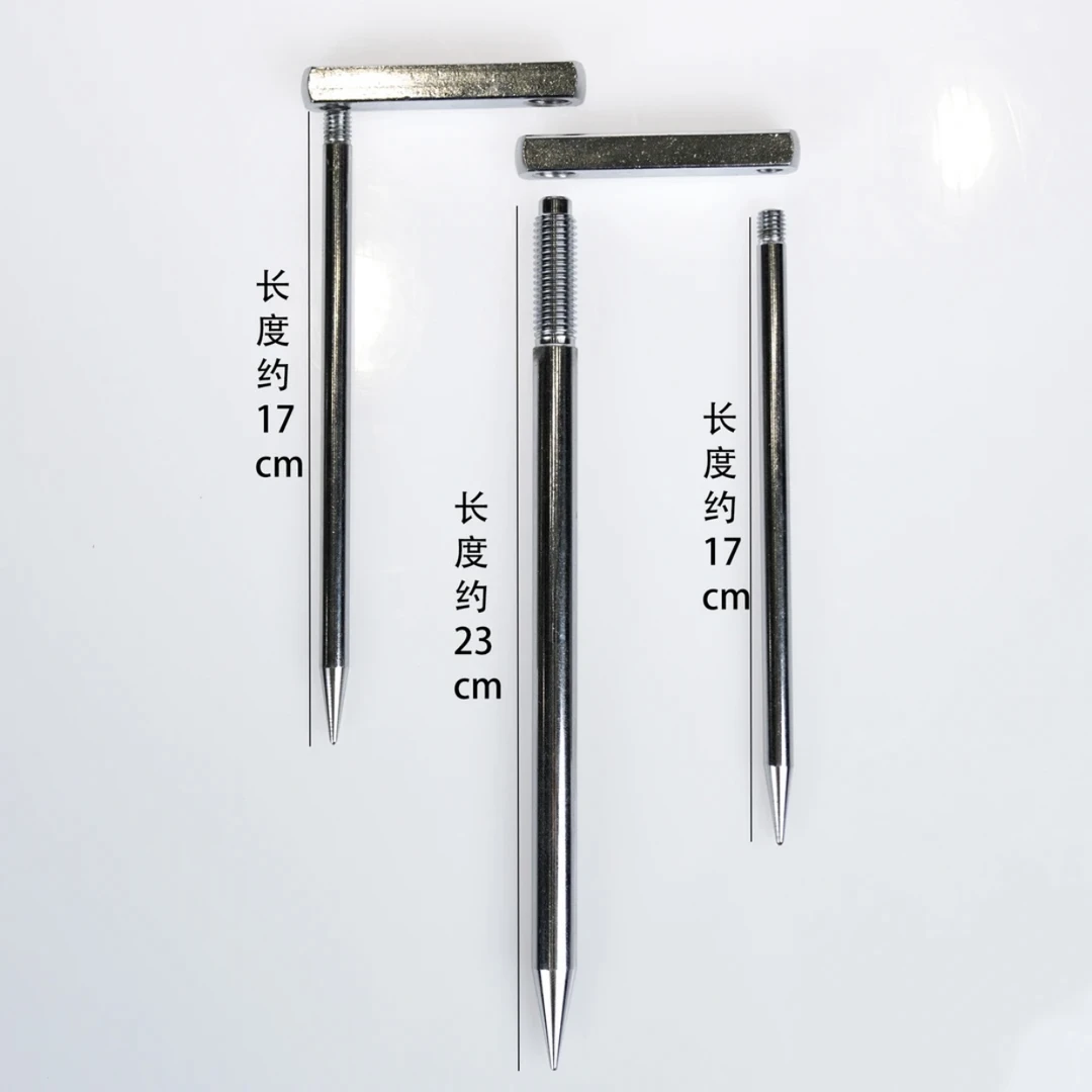 桶装高端三齿伞插重约1斤度铬防锈加粗雨伞地插通用12丝