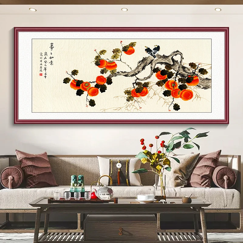 【名家国画】新中式沙发客厅背景墙装饰画墨竹荷花图办公室茶室挂画