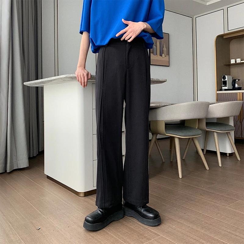 HUALUN Design显腿直不粘毛休闲裤男款直筒垂感免烫裤子HL23304