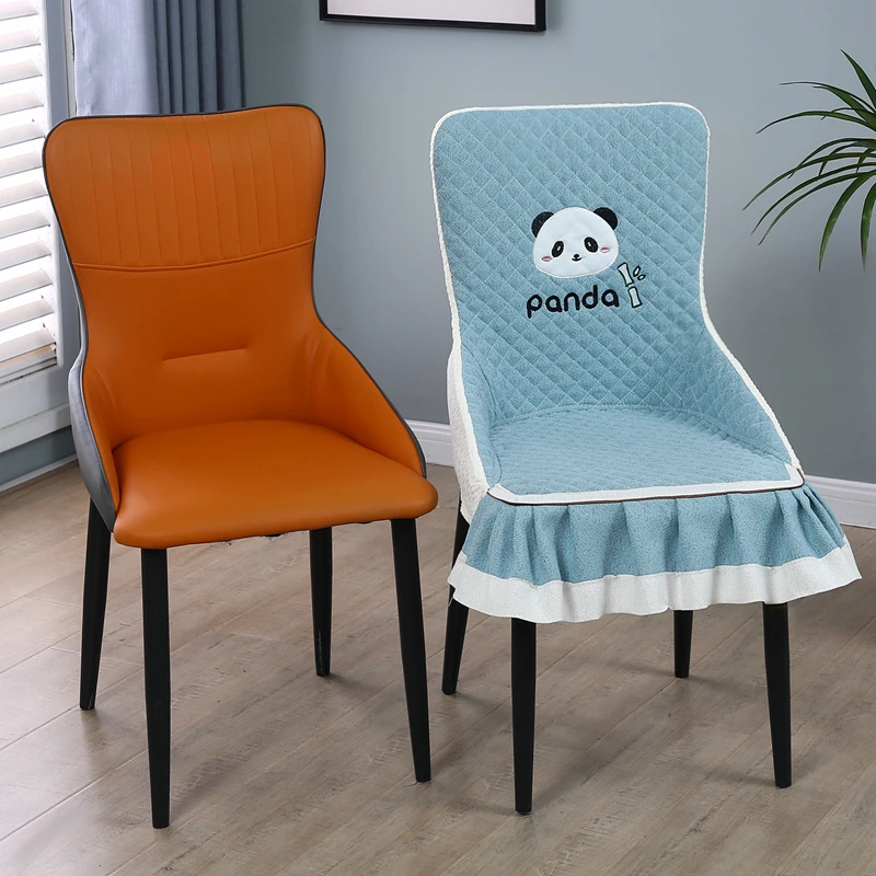 小蛮腰轻奢椅套北欧弧形椅子套罩防滑加厚加棉四季通用皮质餐椅套