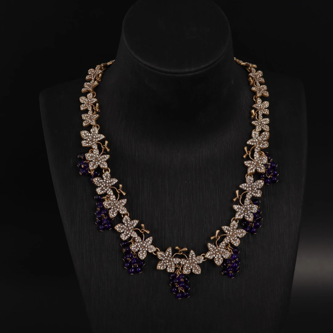 铜合金合成锆石项链 ZXL0089中古项链