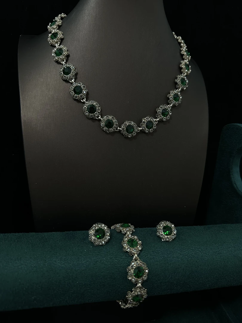 铜合金合成锆石项链 ZXL0317中古项链