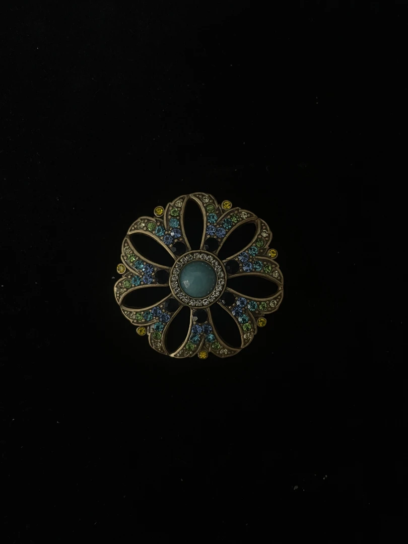 铜合金合成锆石胸针 ZX0155中古胸针复古精致百搭毛衣胸针