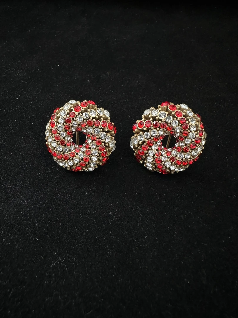 铜合金合成锆石耳饰 ZE0321中古耳饰