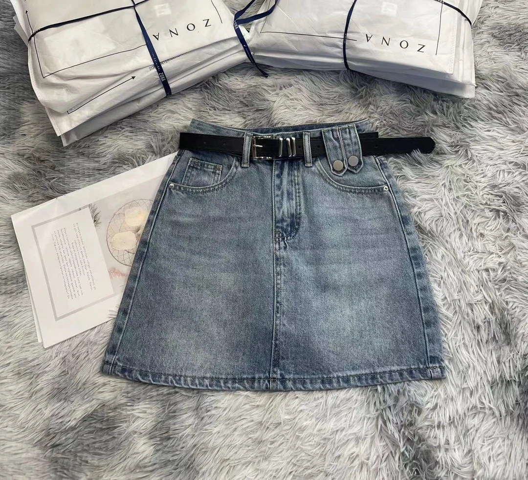 6006#牛仔半身裙夏季新款减龄百搭显瘦复古高腰防走光包臀短裙潮