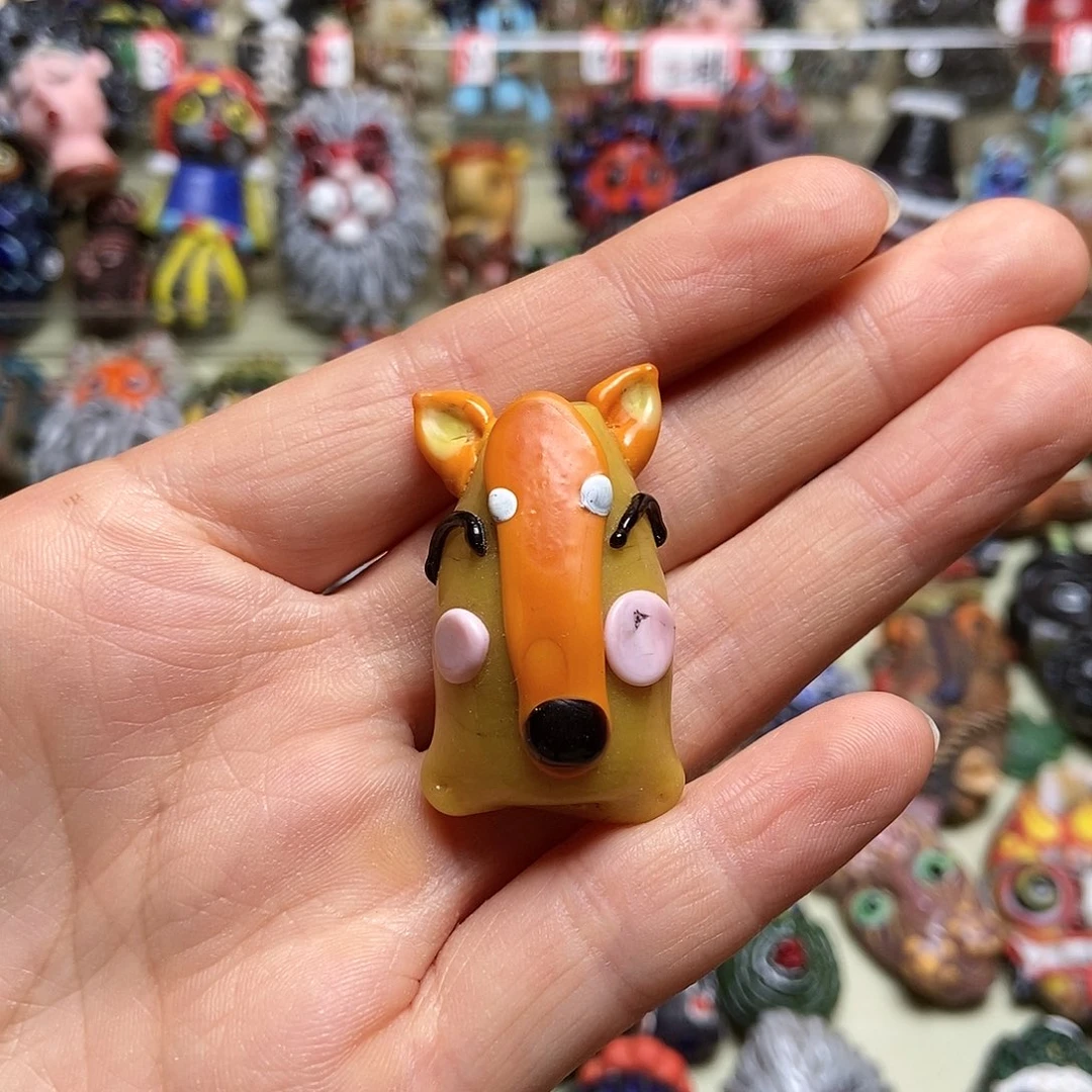 琉璃颈饰狐狸娃娃