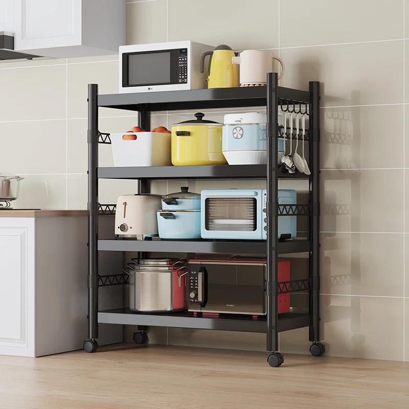 新可移动储物架置物架家用落地收纳架简易整理架厨房多功能置物架