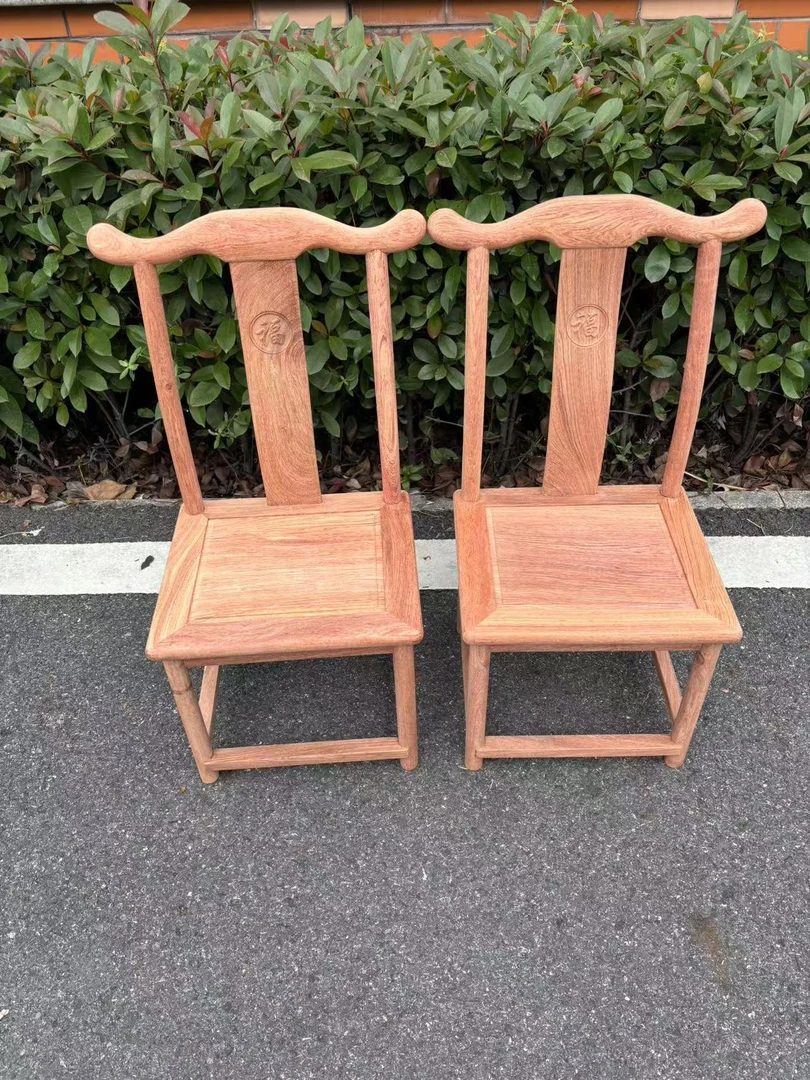 实木小靠背椅小巴花椅子明式休闲椅中式换鞋椅儿童椅官帽椅家用款