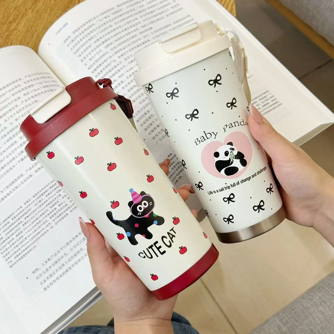 新款2024保温杯咖啡杯双饮配件2可爱网红随手杯