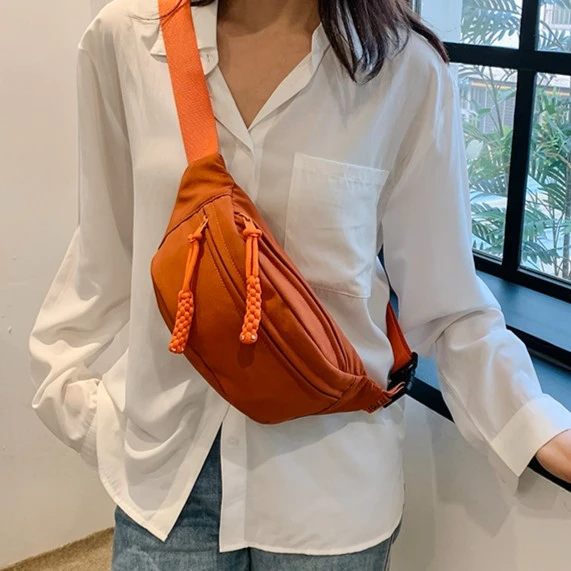 帆布休闲包2024新款肩包斜挎包情侣夏运动胸包女小众百搭ins腰包