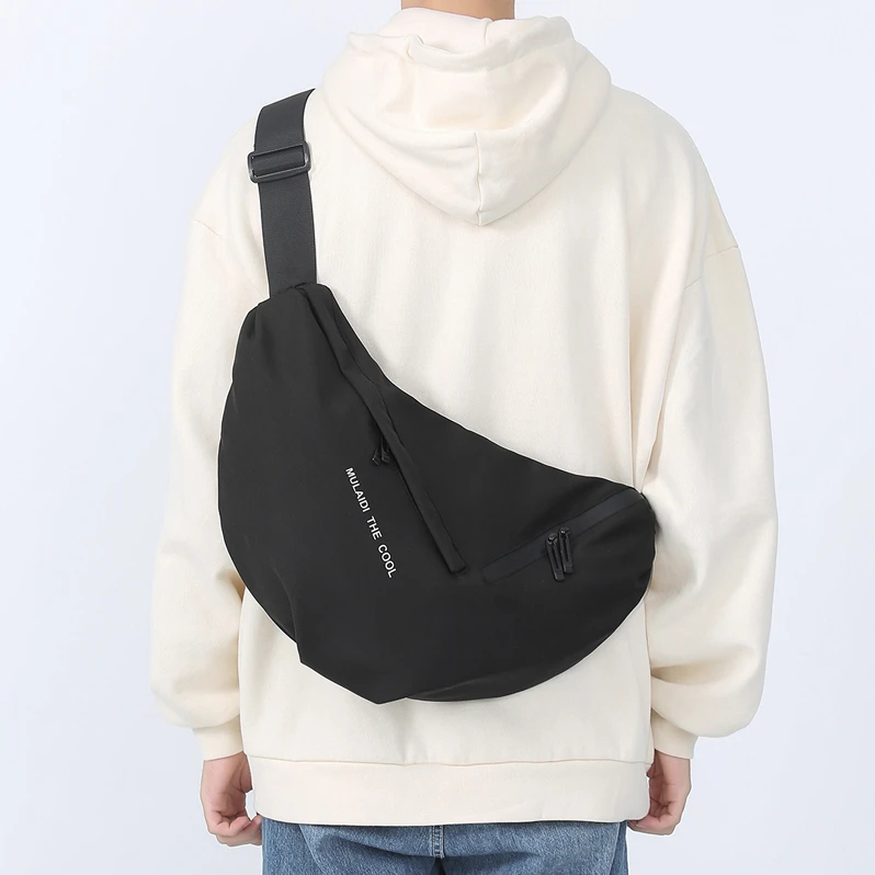 潮牌背包男休闲斜挎包大容量日系机能男包运动学生包女个性单肩包