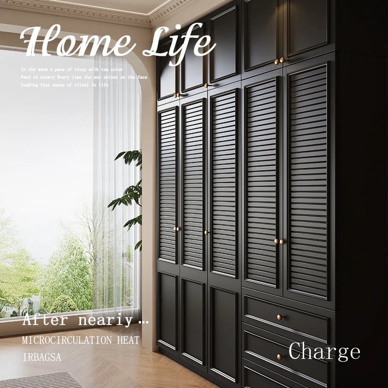 法式复古风格栅衣柜柜体客厅家用卧室小户型现代简约柜子成品衣橱