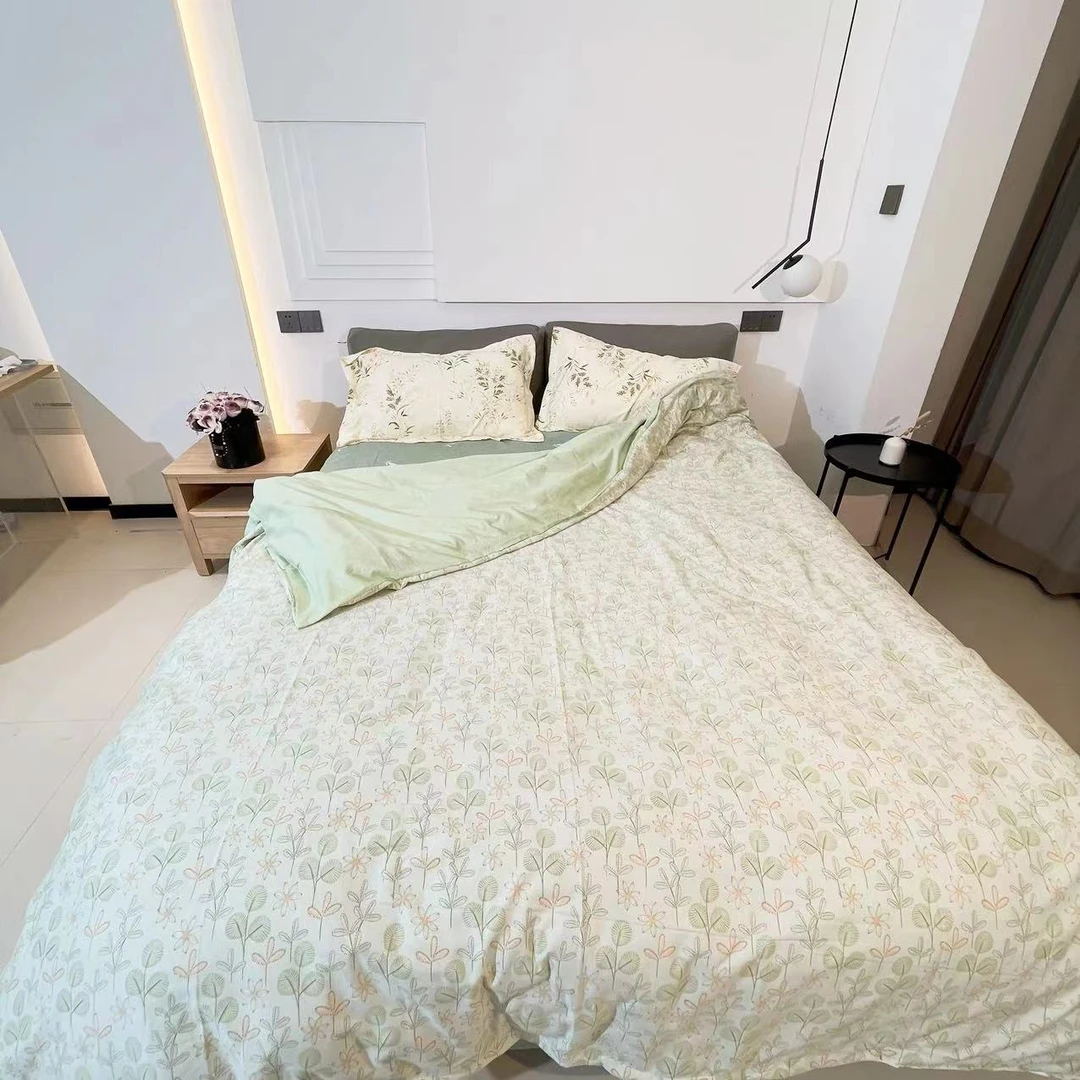 【青柠】双人被套加厚磨毛60支不起球不掉色