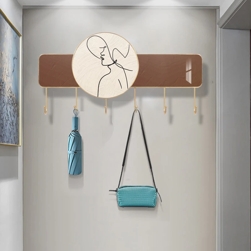 ins奶油风线条装饰画挂衣钩玄关餐厅客厅书房衣帽架治愈系挂钩