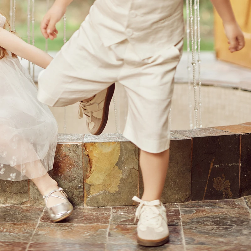 ff&dd童装2024夏季男童短裤简约百搭五分裤英伦风高级马甲套装裤