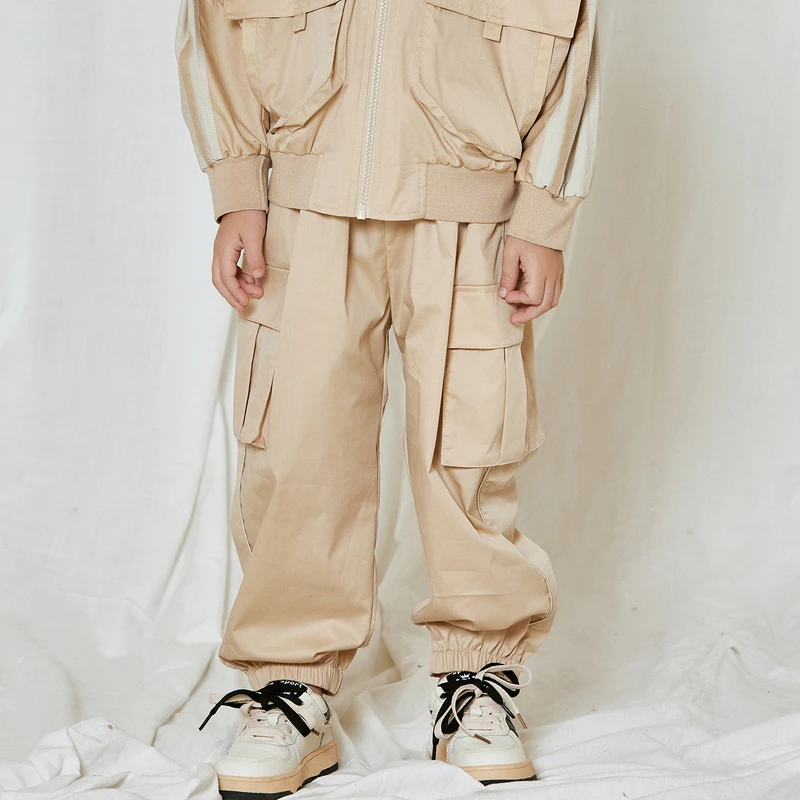 ff&dd童装2025春季男童工装裤休闲百搭宽松束脚长裤子休闲裤