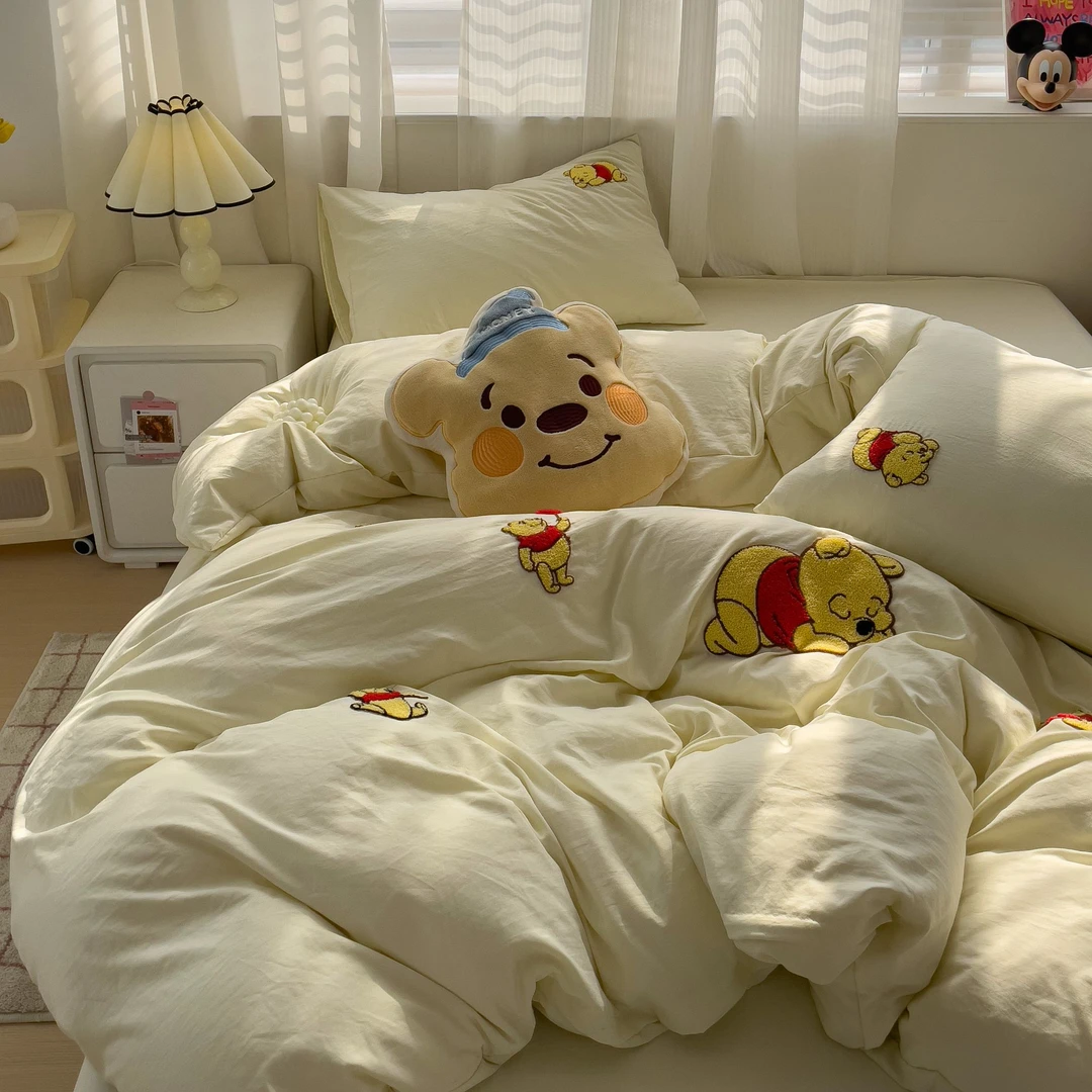 超柔软---新款A类云柔亲肤水洗迪士尼毛巾绣四件套学生宿舍三件套