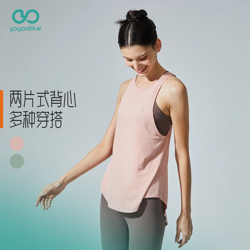 YOYOOBLUE 透气感瑜伽服上衣女专业普拉提训练服秋夏短袖瑜伽罩衫