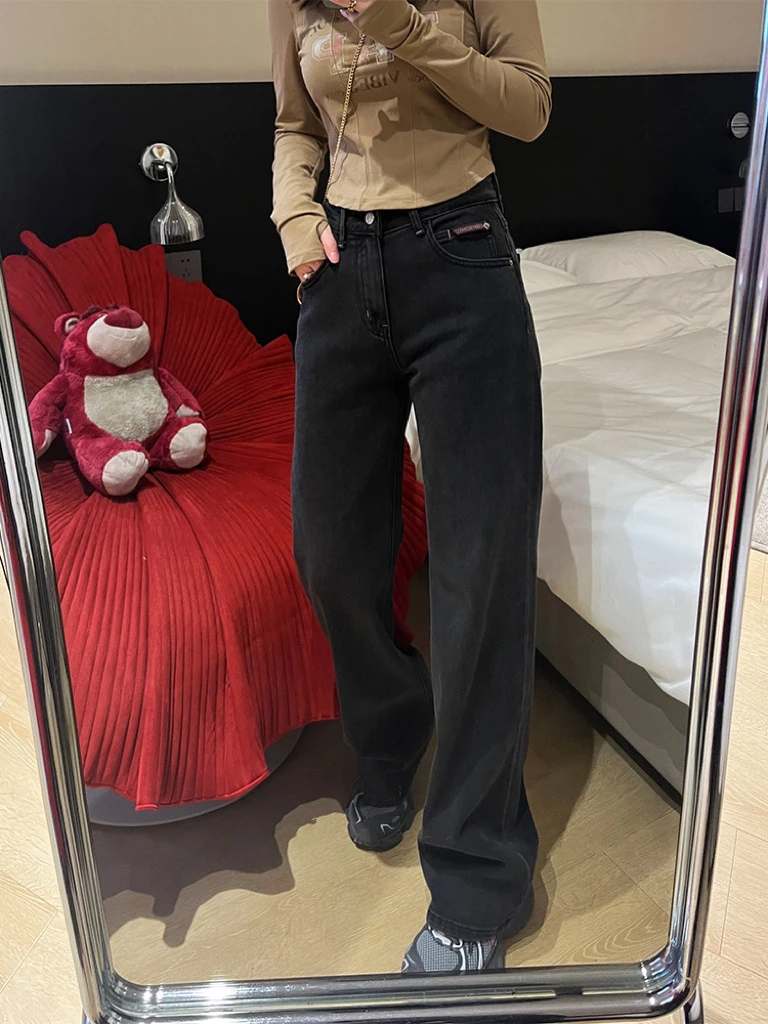 十三行品牌牛仔裤窄版直筒显瘦拖地裤春款烟管九分