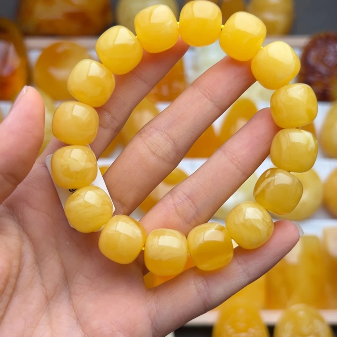 蜜蜡颈饰未镶嵌手串14mm同