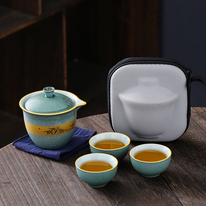 功夫旅行茶具套装便携式户外旅游泡茶露营装备小套快客杯茶壶出差