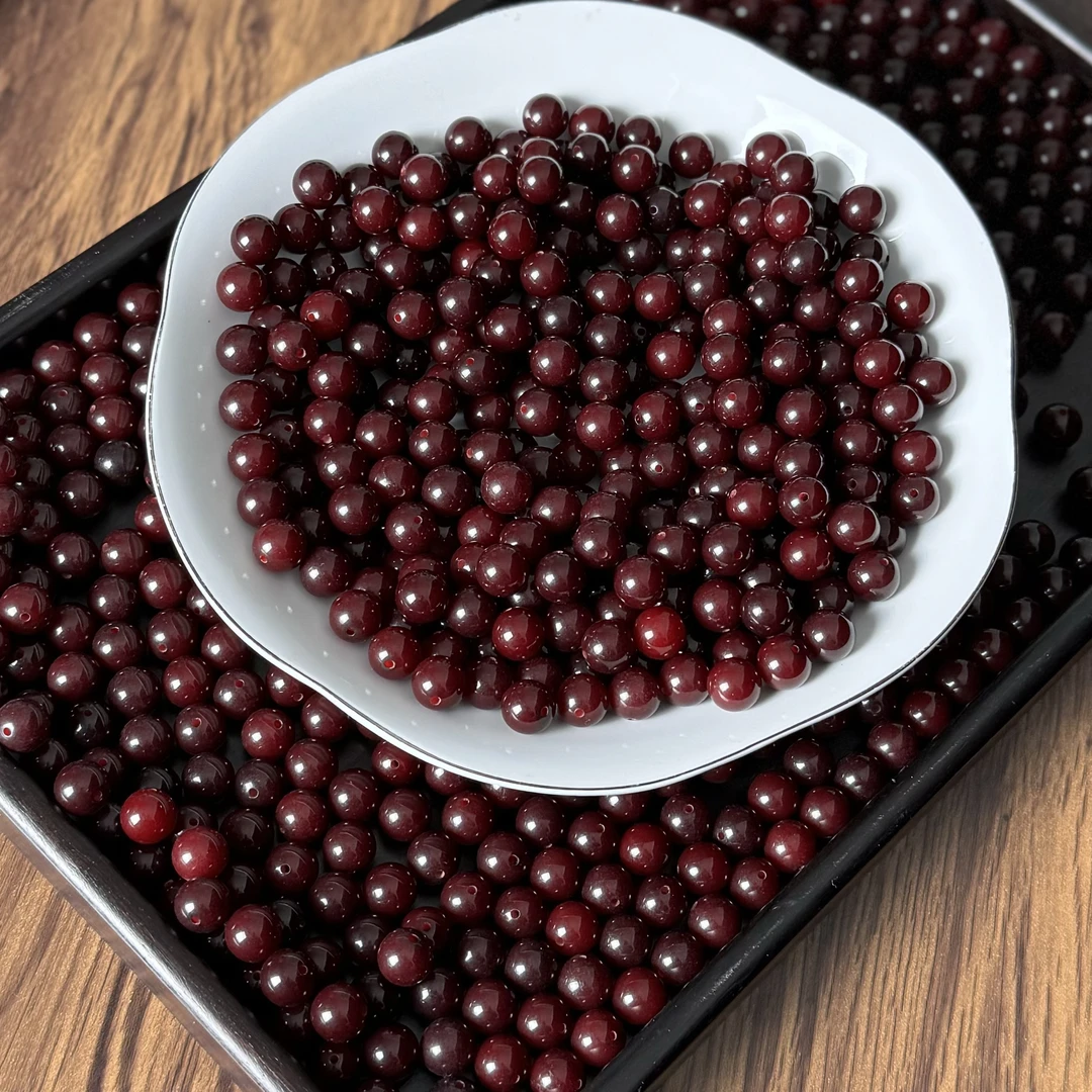 【溏心老料】黑红朱供12mm圆珠菩提根手串手持双圈散珠diy菩提