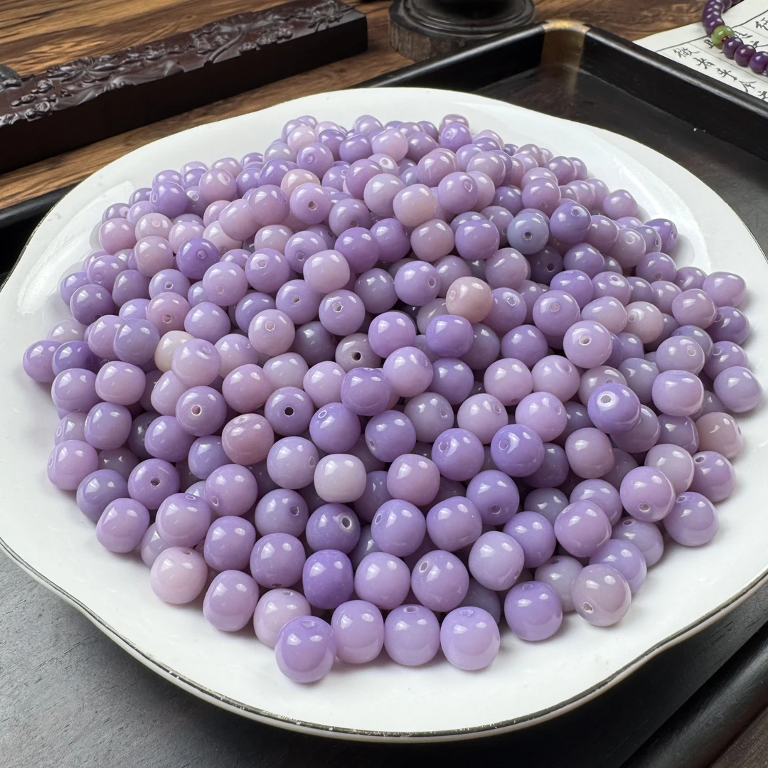 【霞光紫】8×10mm苹果珠菩提根双圈手持手串稀有色散珠文玩散珠diy