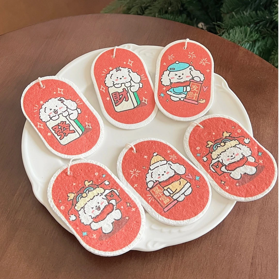 2025年新春喜庆木浆棉家用可爱创意洗碗神器洗锅吸水速干去污去油